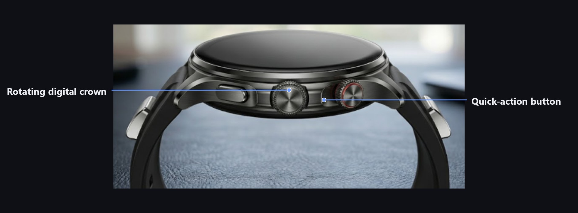 ABS Smart Watch crown and buttons